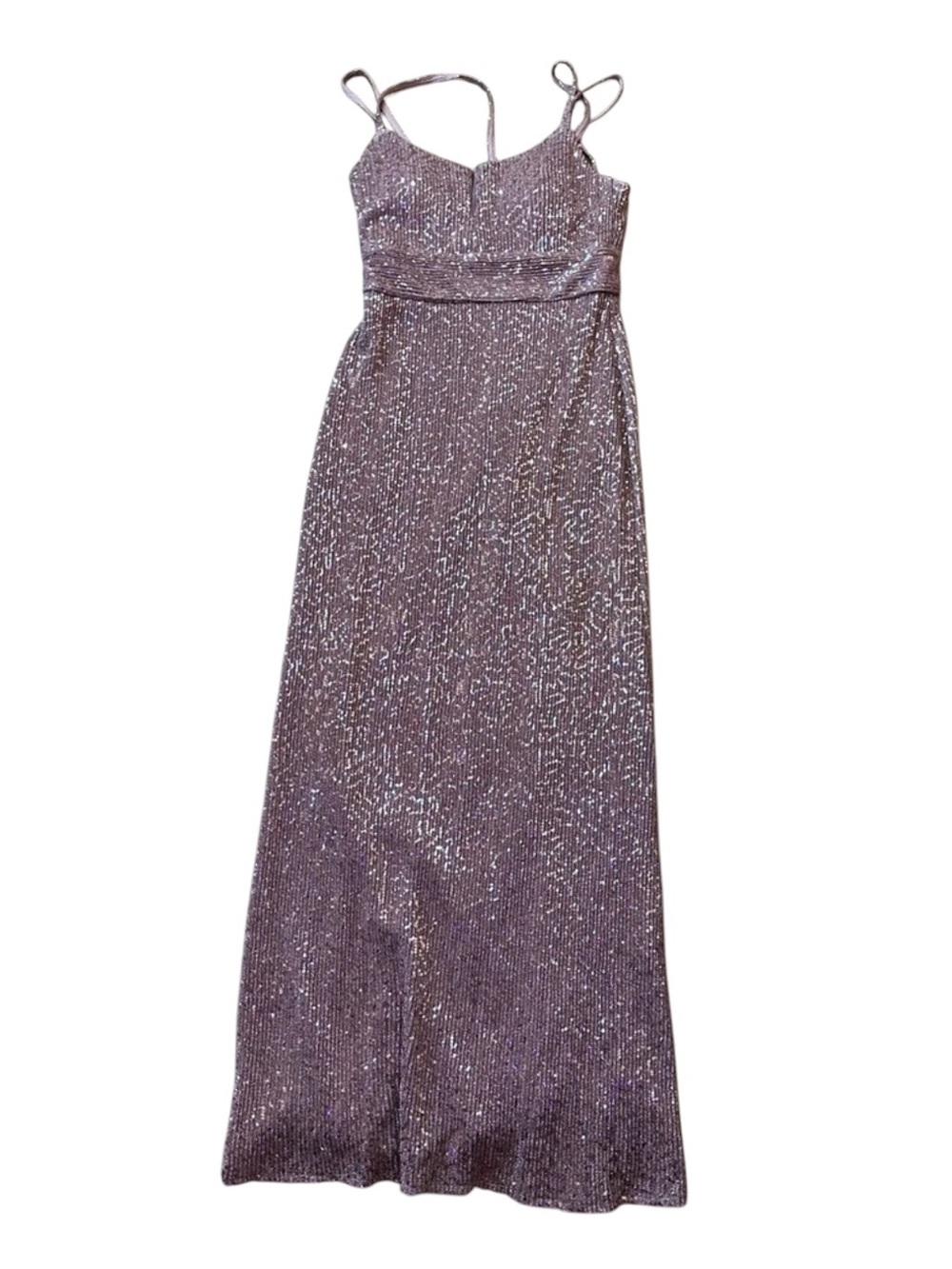 Nightway Sequin Nude Gown